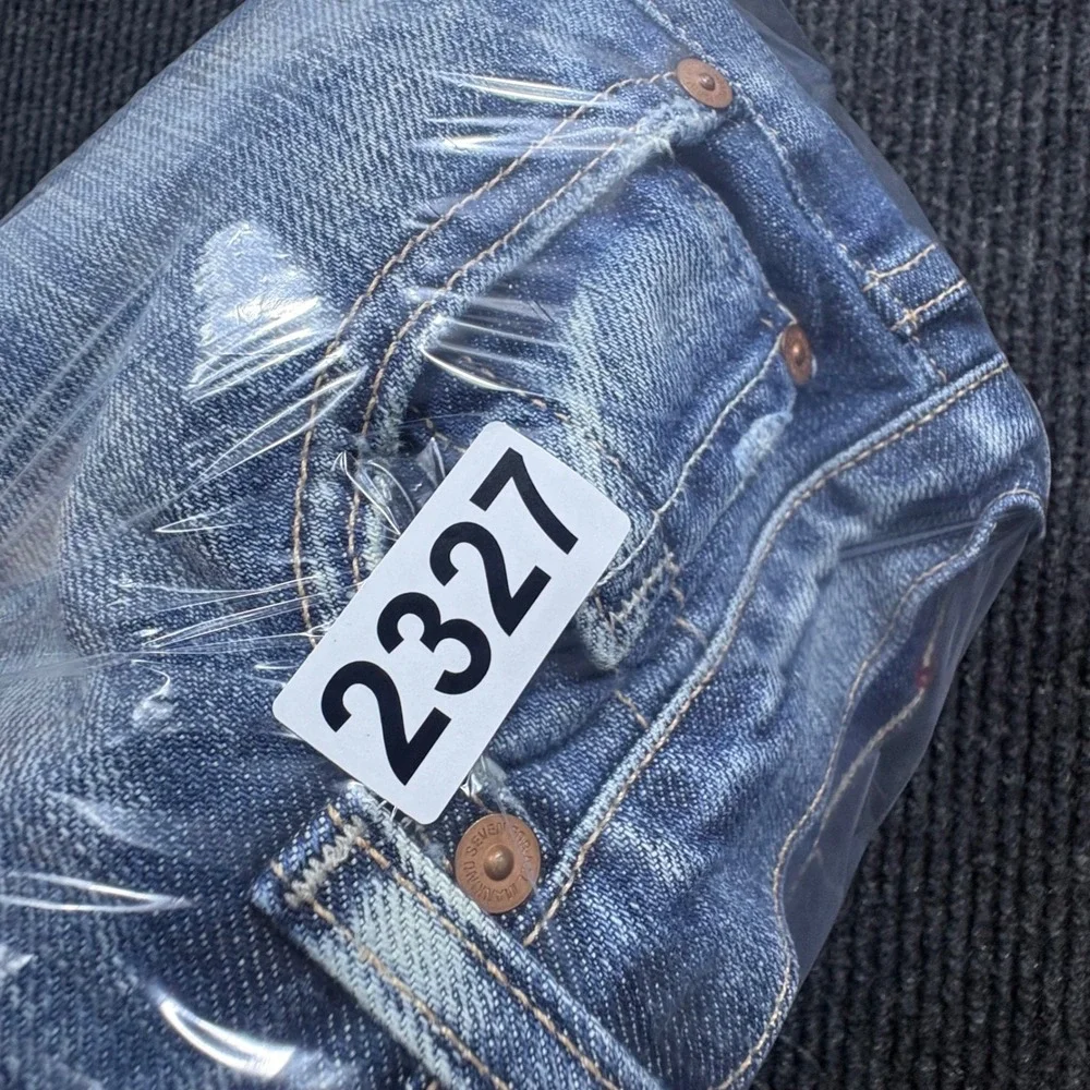 7 For All Mankind Jeans Womens 28 Blue Bootcut Medium Wash Stretch Denim - Picture 13 of 13